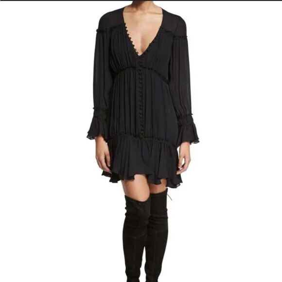 Cinq a Sept Ashburn Tiered Silk Dress S - Picture 6 of 7